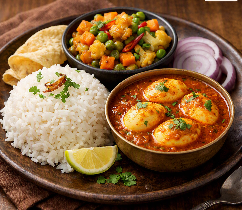 Egg Curry & Rice Combo
